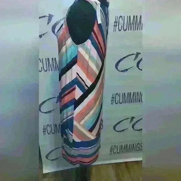 Dress Barn Roz and Ali striped multicolored sleeveless extra small dress Soft. - Picture 1 of 7